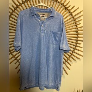 johnnie-O Light Blue Men's Burnout Polo Shirt Short Sleeve Casual Beachwear